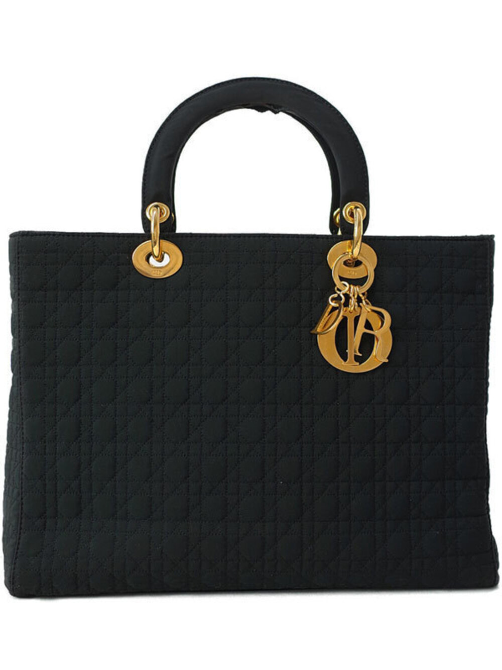Christian Dior Lady Dior Cannage Handbag black quilted